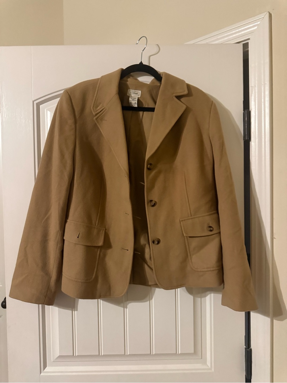 L.L. Bean Women's Tan Wool-Blend Coat